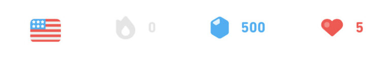 Start with 5 hearts - Duolingo freemium